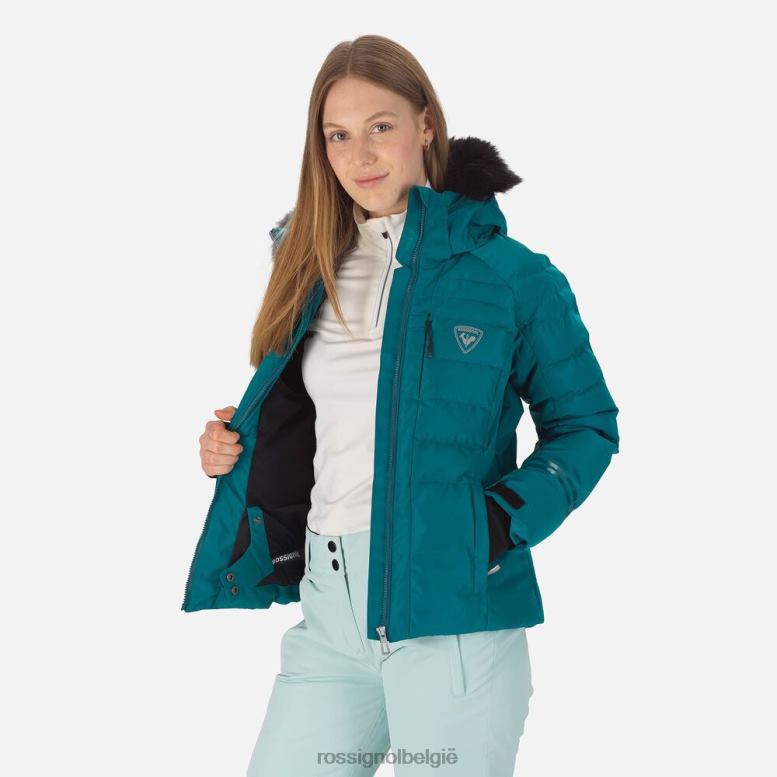 vrouwen rapide parelmoer ski-jas donkere smaragd toppen Rossignol NF00D788