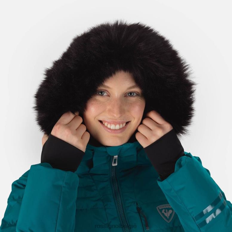vrouwen rapide parelmoer ski-jas donkere smaragd toppen Rossignol NF00D788