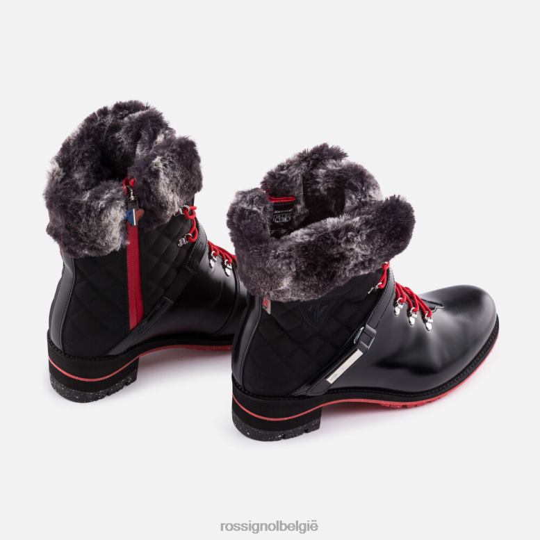 vrouwen Megeve-laarzen uit 1907 glanzendzwart schoenen Rossignol NF00D767