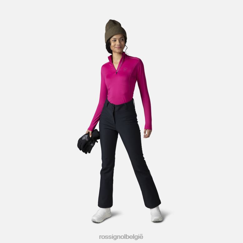 vrouwen Klassiek basislaagtopje met halve rits orchideeroze toppen Rossignol NF00D1014