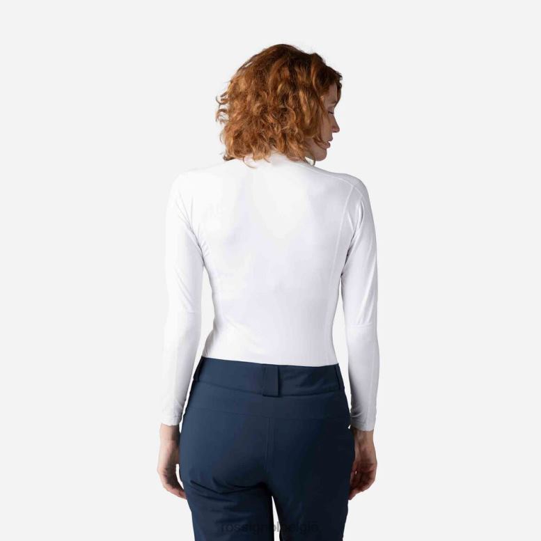 vrouwen Klassiek basislaagtopje met halve rits wit toppen Rossignol NF00D957