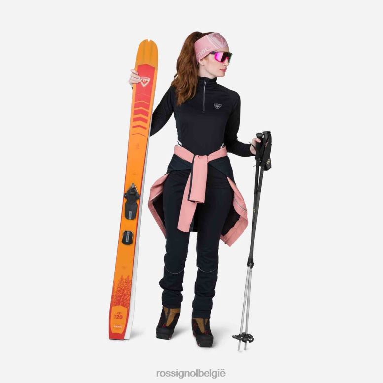 vrouwen poursuite basislaagtop met halve rits zwart toppen Rossignol NF00D865