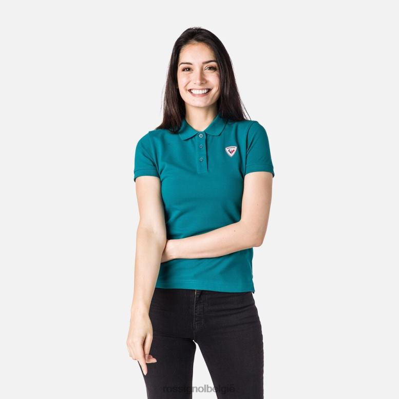 vrouwen logo-polo donkersmaragd toppen Rossignol NF00D989