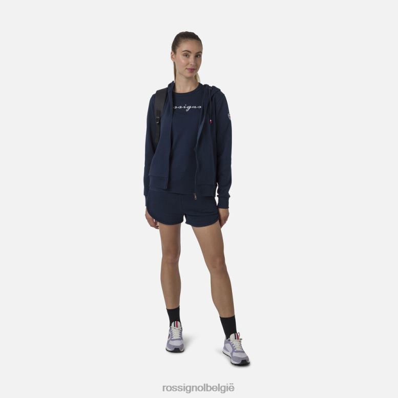 vrouwen Fleece sweatshirt met capuchon en volledige ritssluiting donkermarine toppen Rossignol NF00D935