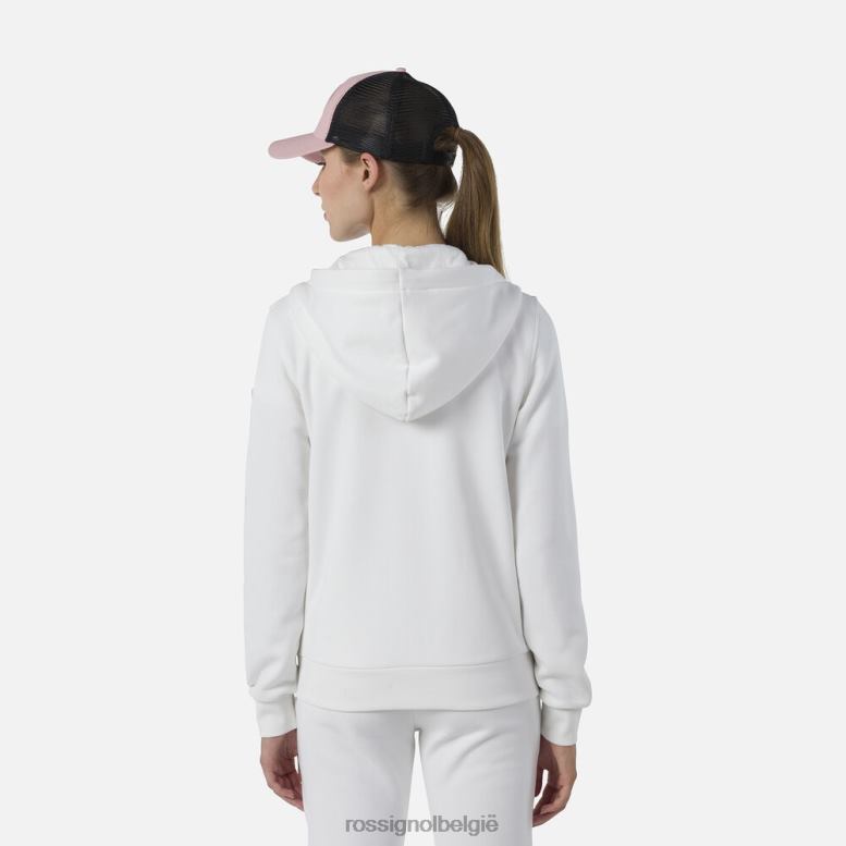 vrouwen Fleece sweatshirt met capuchon en volledige ritssluiting wit toppen Rossignol NF00D842
