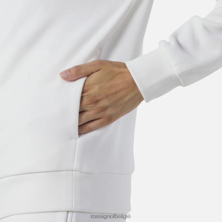 vrouwen Fleece sweatshirt met capuchon en volledige ritssluiting wit toppen Rossignol NF00D842