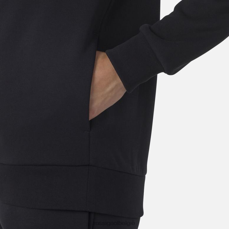 vrouwen Fleece sweatshirt met capuchon en volledige ritssluiting zwart toppen Rossignol NF00D888