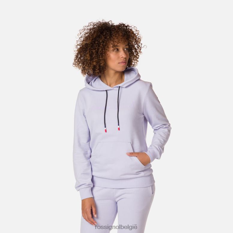 vrouwen Katoenen sweatshirt met capuchon en logo lavendelgrijs toppen Rossignol NF00D745