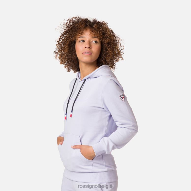 vrouwen Katoenen sweatshirt met capuchon en logo lavendelgrijs toppen Rossignol NF00D745