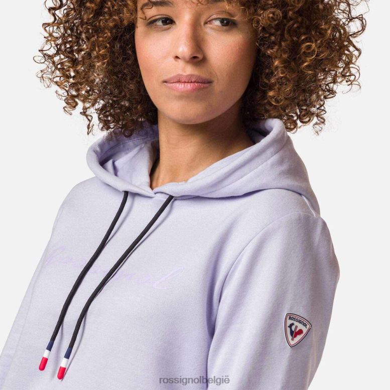 vrouwen Katoenen sweatshirt met capuchon en logo lavendelgrijs toppen Rossignol NF00D745