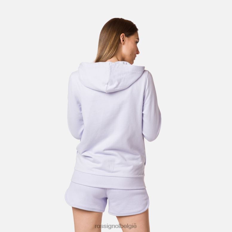 vrouwen Katoenen sweatshirt met capuchon en logo met volledige ritssluiting lavendelgrijs toppen Rossignol NF00D1004