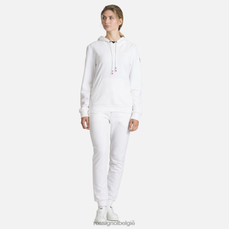 vrouwen Katoenen sweatshirt met capuchon en logo wit toppen Rossignol NF00D931