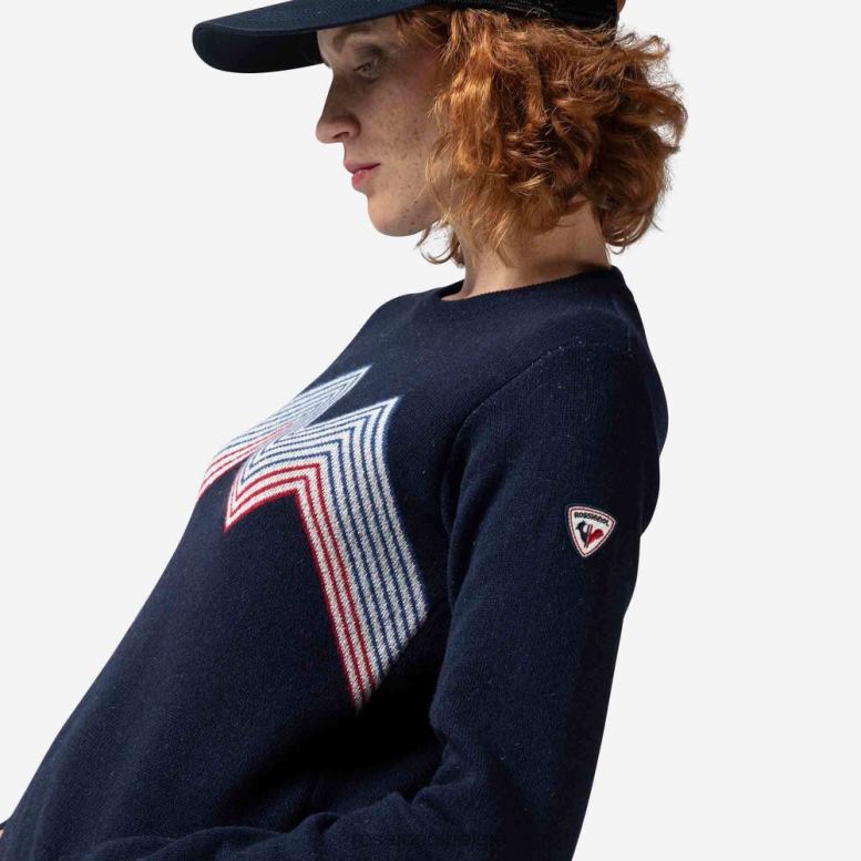 vrouwen bergtop met ronde hals donkermarine toppen Rossignol NF00D885