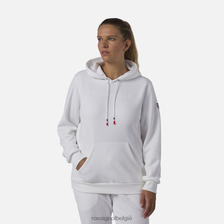 vrouwen fleece sweatshirt met capuchon en logo wit toppen Rossignol NF00D845