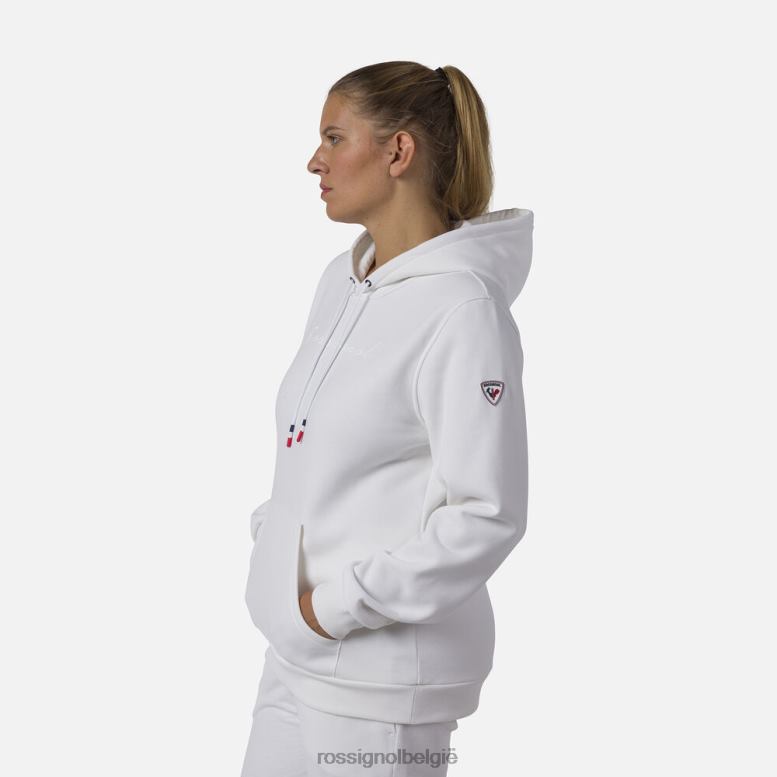 vrouwen fleece sweatshirt met capuchon en logo wit toppen Rossignol NF00D845