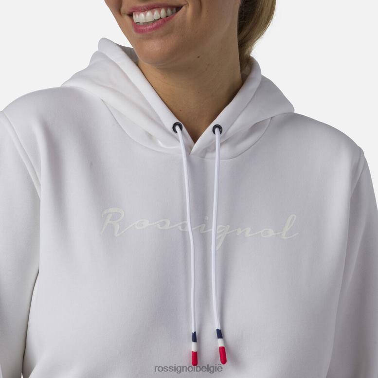 vrouwen fleece sweatshirt met capuchon en logo wit toppen Rossignol NF00D845