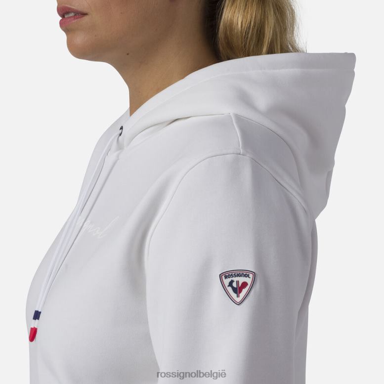 vrouwen fleece sweatshirt met capuchon en logo wit toppen Rossignol NF00D845