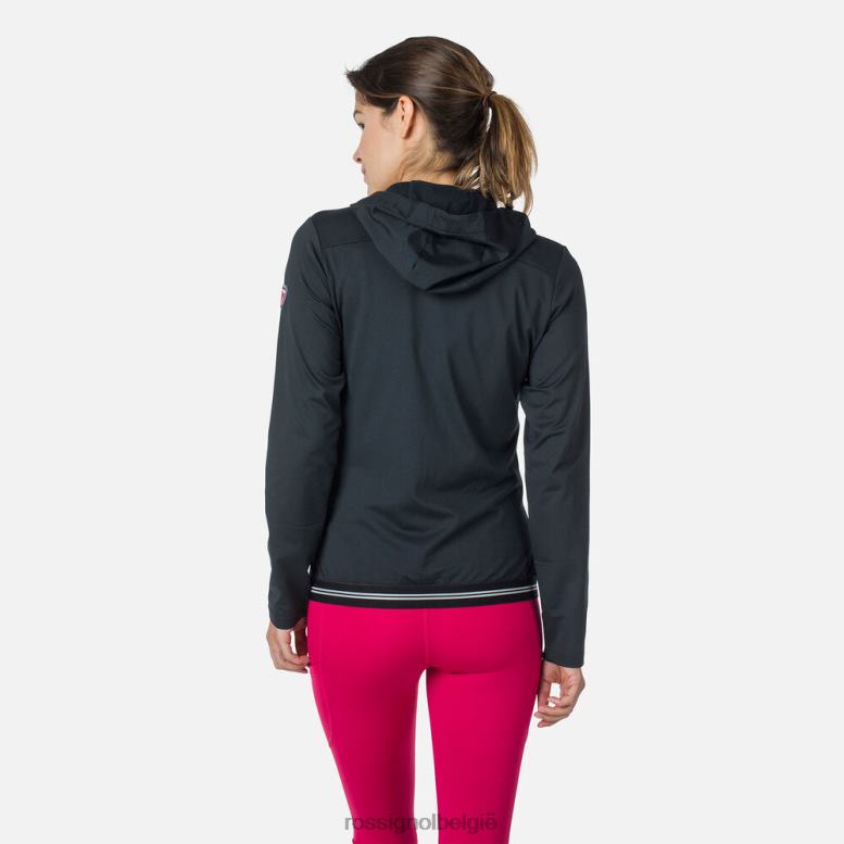 vrouwen Eco-hoodie met volledige ritssluiting zwart toppen Rossignol NF00D893