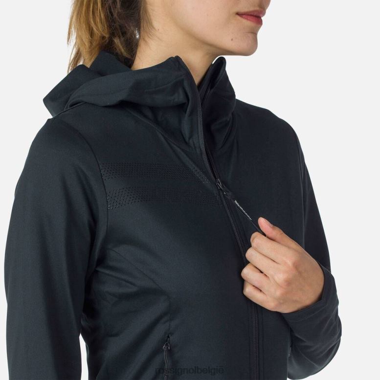 vrouwen Eco-hoodie met volledige ritssluiting zwart toppen Rossignol NF00D893