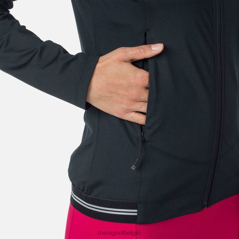 vrouwen Eco-hoodie met volledige ritssluiting zwart toppen Rossignol NF00D893