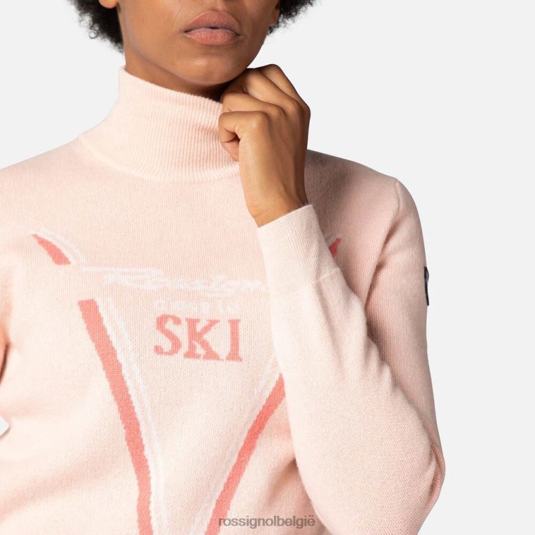 vrouwen Victoire gebreide trui met col poederroze toppen Rossignol NF00D1050