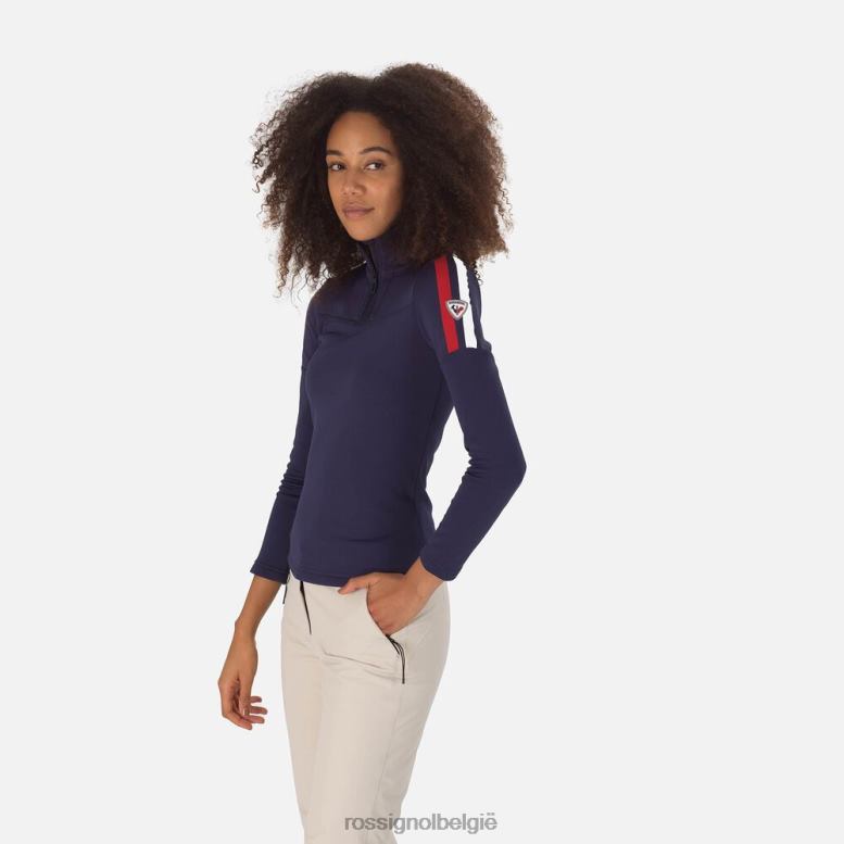 vrouwen ervaar een top met halve rits donkermarine toppen Rossignol NF00D1082