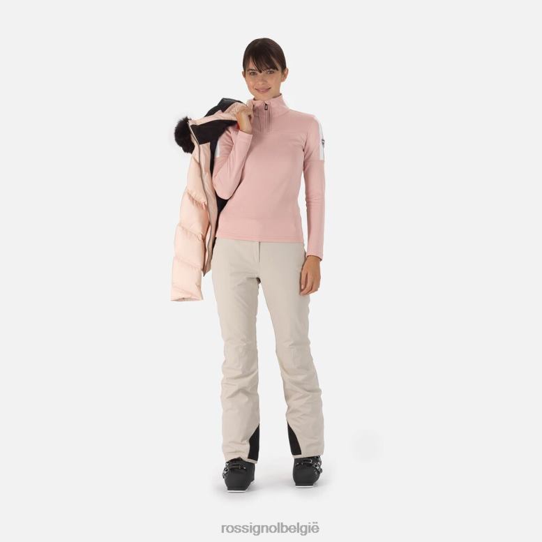 vrouwen ervaar een top met halve rits poederroze toppen Rossignol NF00D1032