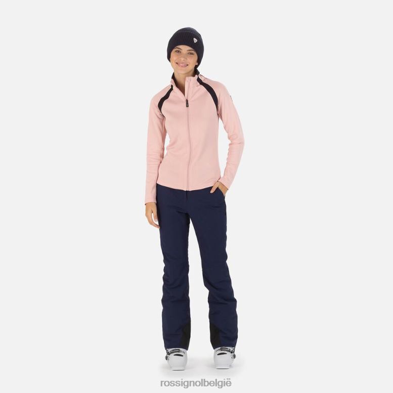 vrouwen luchtfoto fleece met volledige ritssluiting poederroze toppen Rossignol NF00D725