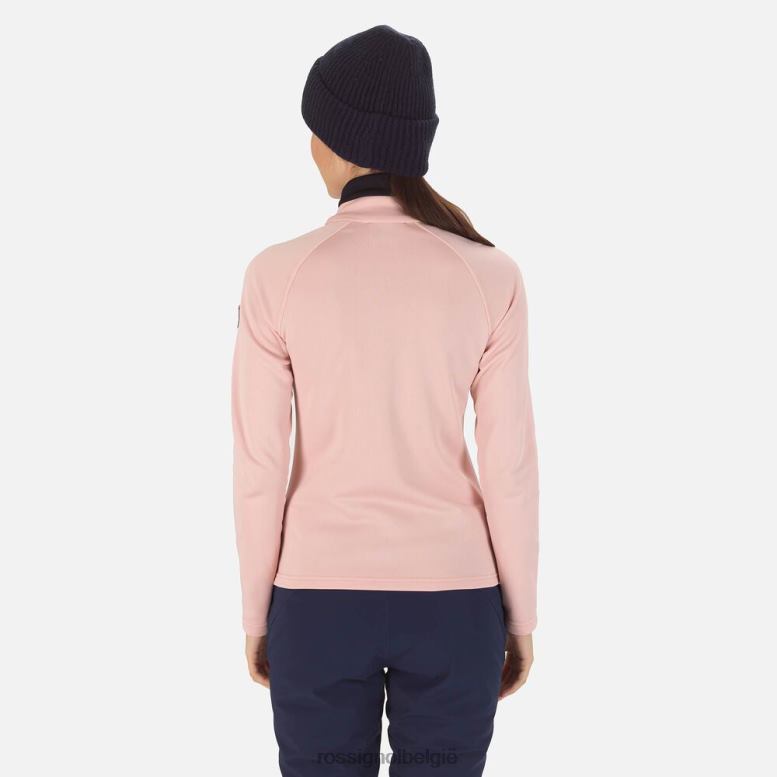 vrouwen luchtfoto fleece met volledige ritssluiting poederroze toppen Rossignol NF00D725