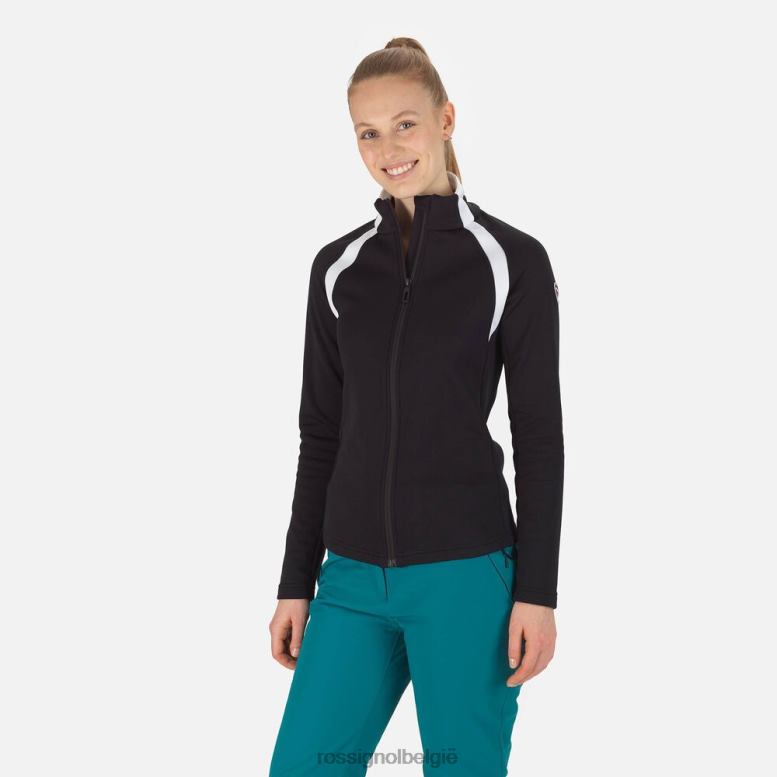 vrouwen luchtfoto fleece met volledige ritssluiting zwart toppen Rossignol NF00D709