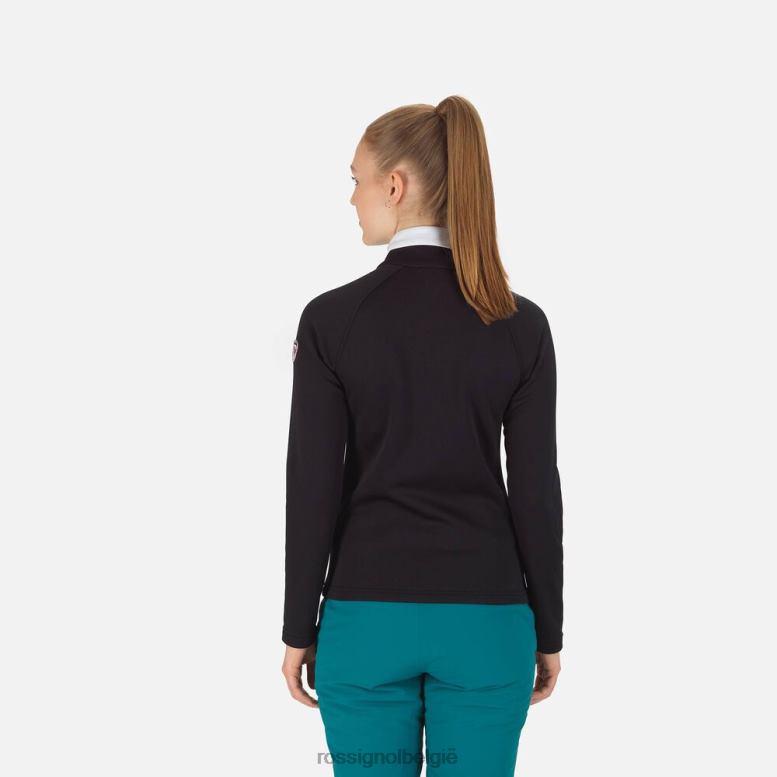 vrouwen luchtfoto fleece met volledige ritssluiting zwart toppen Rossignol NF00D709