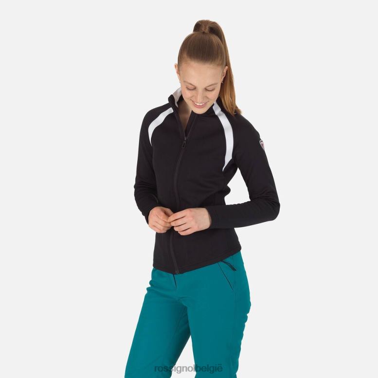 vrouwen luchtfoto fleece met volledige ritssluiting zwart toppen Rossignol NF00D709