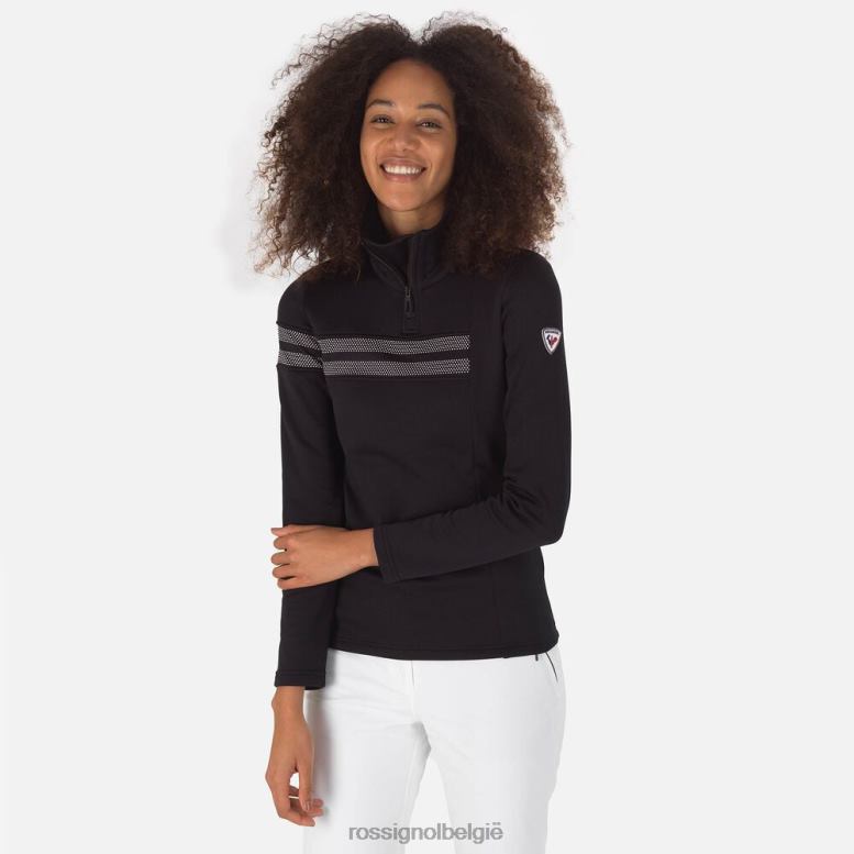 vrouwen resort top met halve rits zwart toppen Rossignol NF00D743