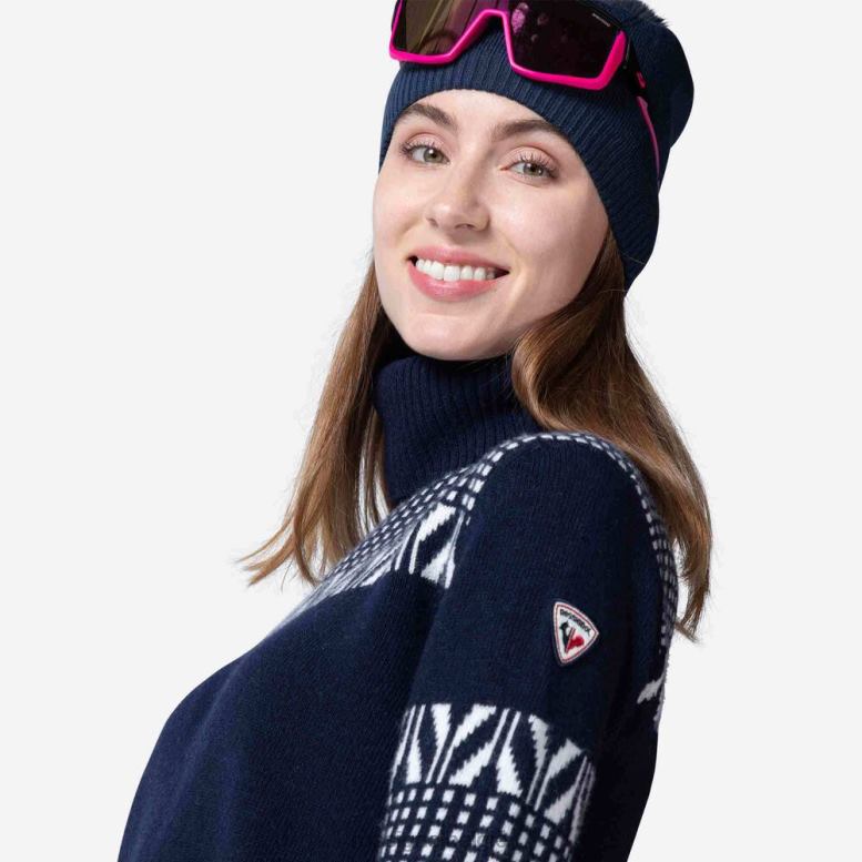 vrouwen vintage gebreide trui met col donkermarine toppen Rossignol NF00D1041