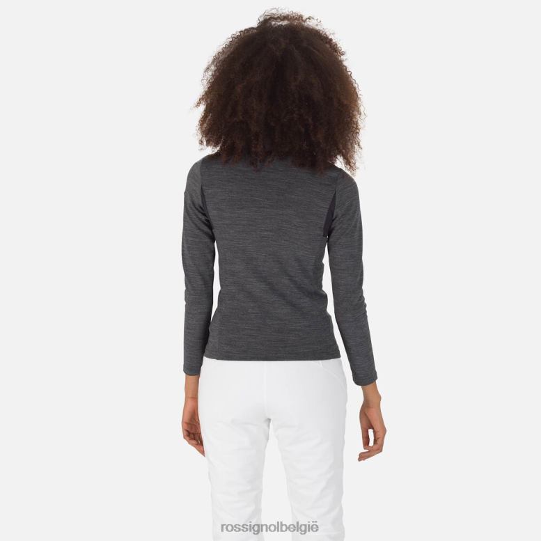 vrouwen Reageer tussenlaag van merino met volledige ritssluiting zwart toppen Rossignol NF00D736